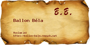 Ballon Béla névjegykártya