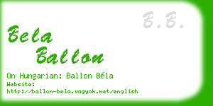 bela ballon business card