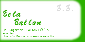 bela ballon business card
